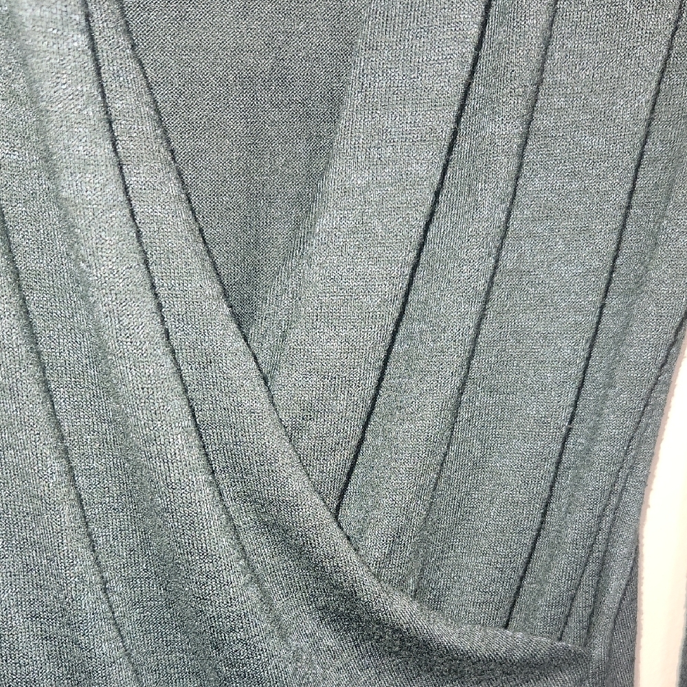 41 Hawthorn Women's Dark Green Faux Wrap Knit Blouse Size M - Picture 5 of 5